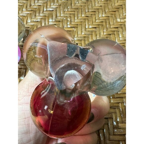 Westmoreland Glass Della Robbia Candleholder Vintage Rose Clear  Ball Stack Set - Picture 6 of 8